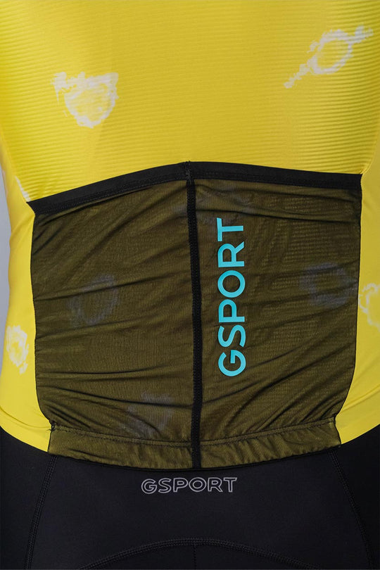 maillot aero palomitas de color amarillo con dos bolsillos