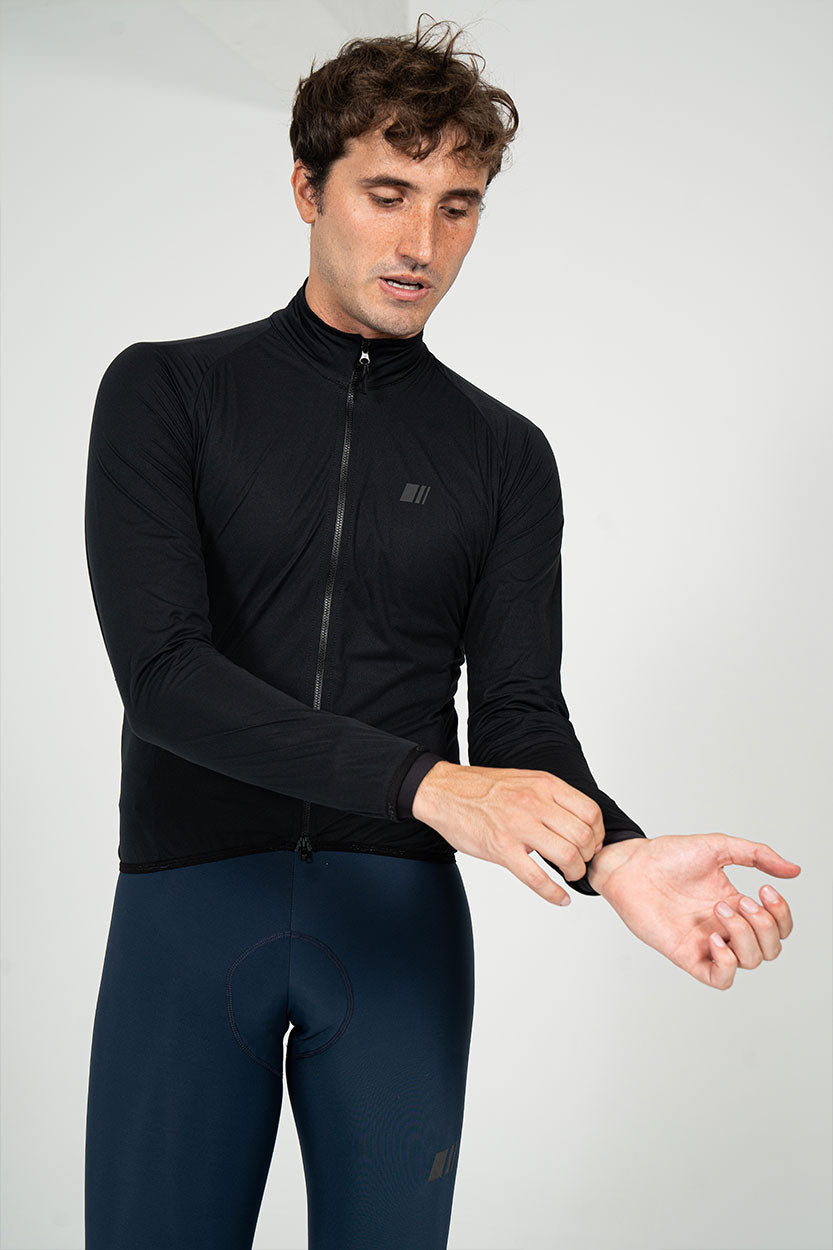 Cortavientos Pro Team Black Chaqueta Ciclismo