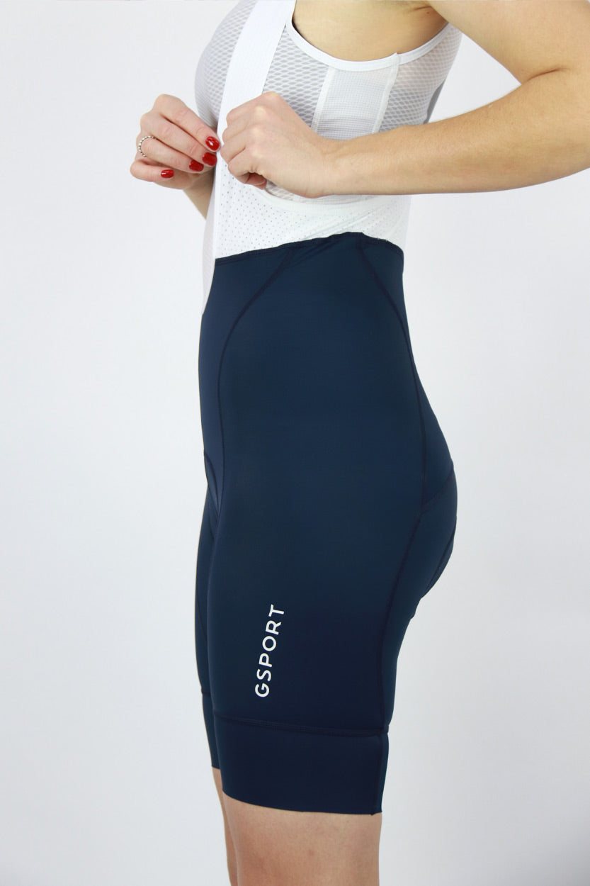 culotte bib short women mujer azul navy nautica badana tirantes blancos