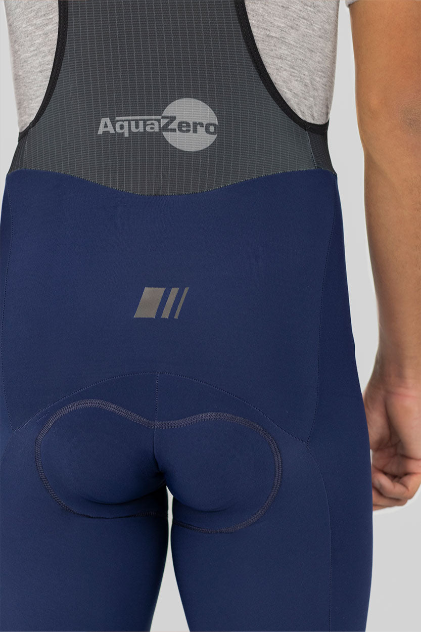 ciclismo culotte corto bib short aquazero nautica navy azul marino felpa polar invierno 