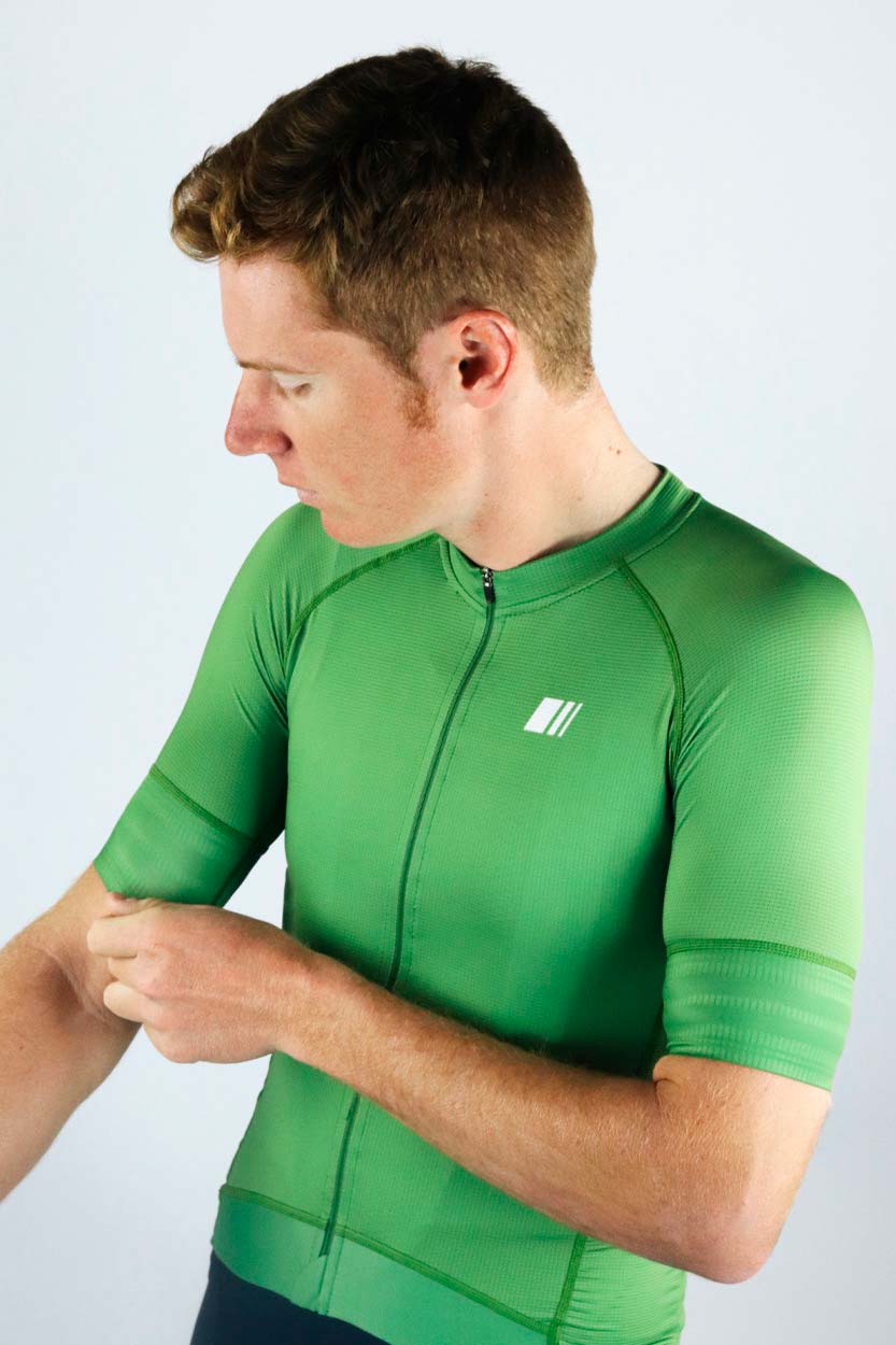 Maillot pro team mind verde moss manga corta hombre coleccion ropa ciclismo gsport