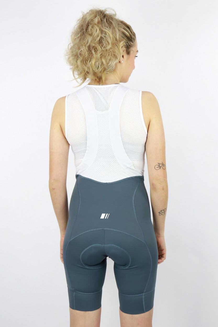 culotte endurance grey mujer gsport gris tirantes blancos transpirables ropa ciclismo