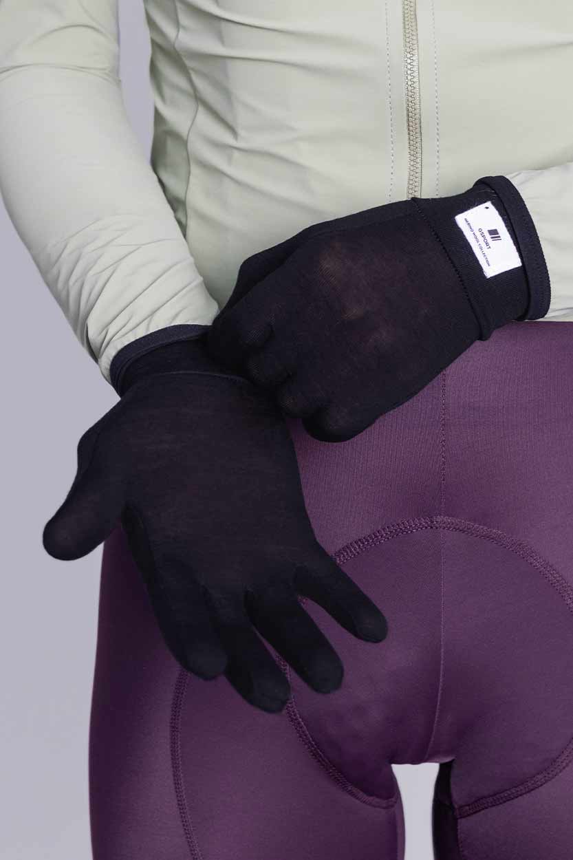 guantes lana merino negros interior winter invierno frio bicicleta ciclismo ropa accesorios gsport gloves wool