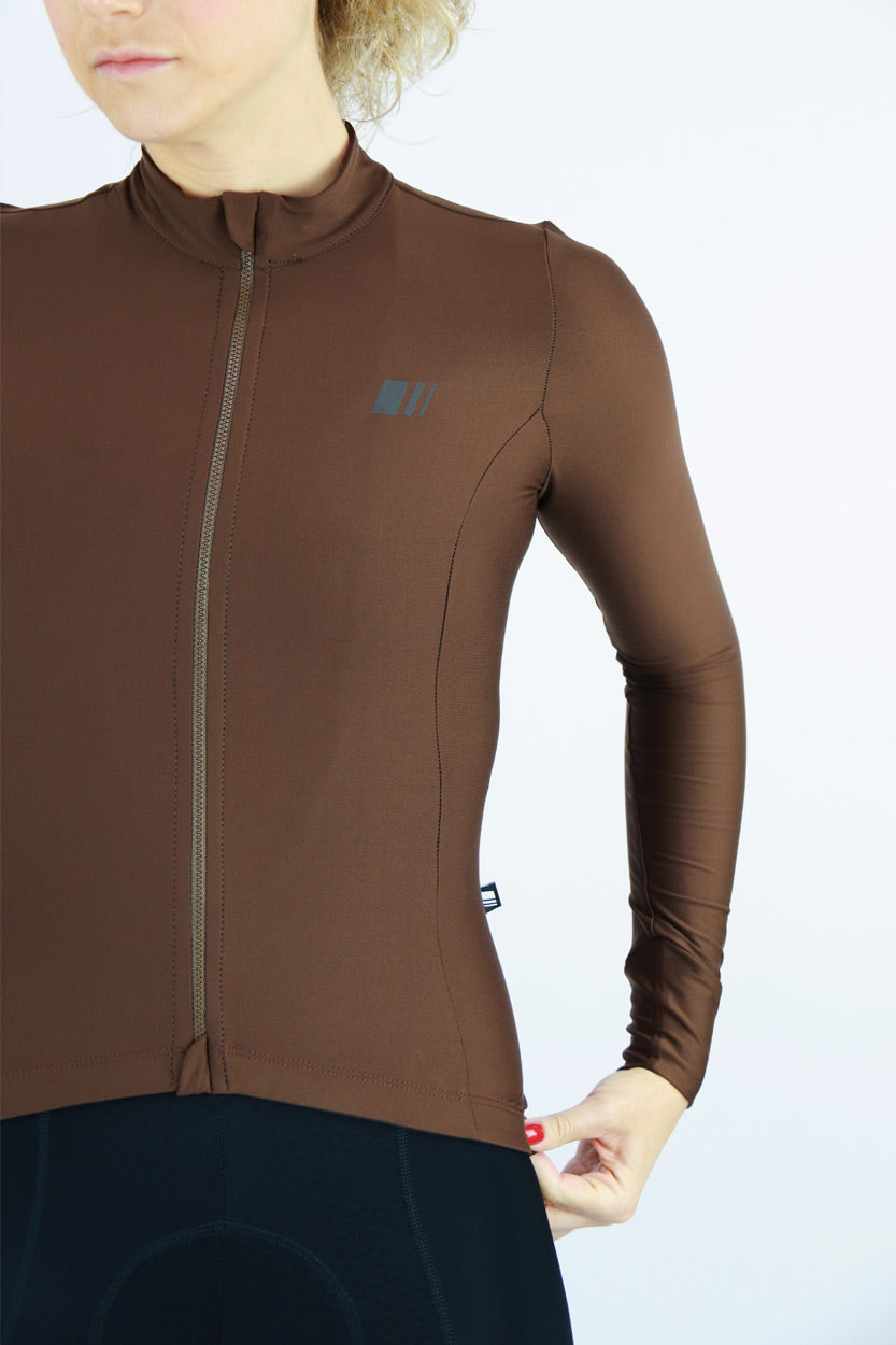 Maillot manga larga largo lightwinter invierno belgique chocolate marron coleccion ciclismo ropa gsport