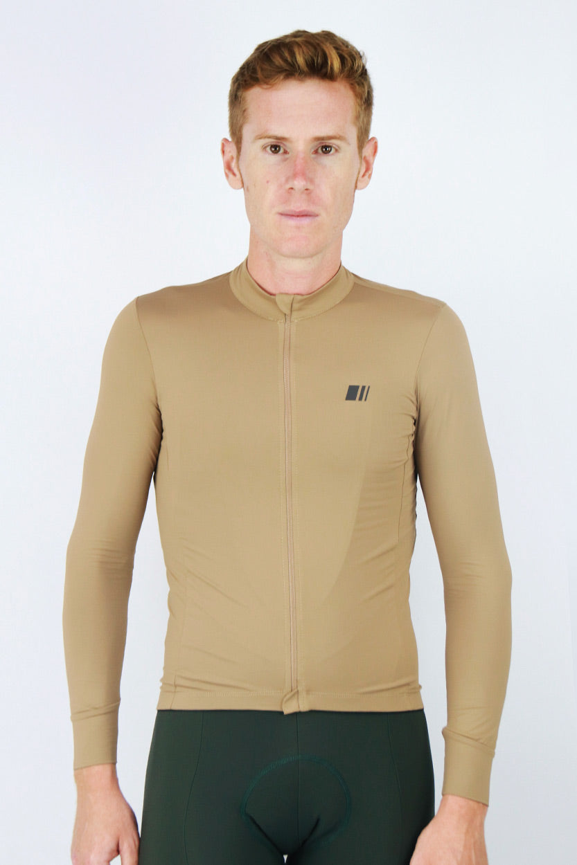 Maillot manga larga lightwinter beige camel tierra nepal invierno jersey ropa coleccion ciclismo gsport