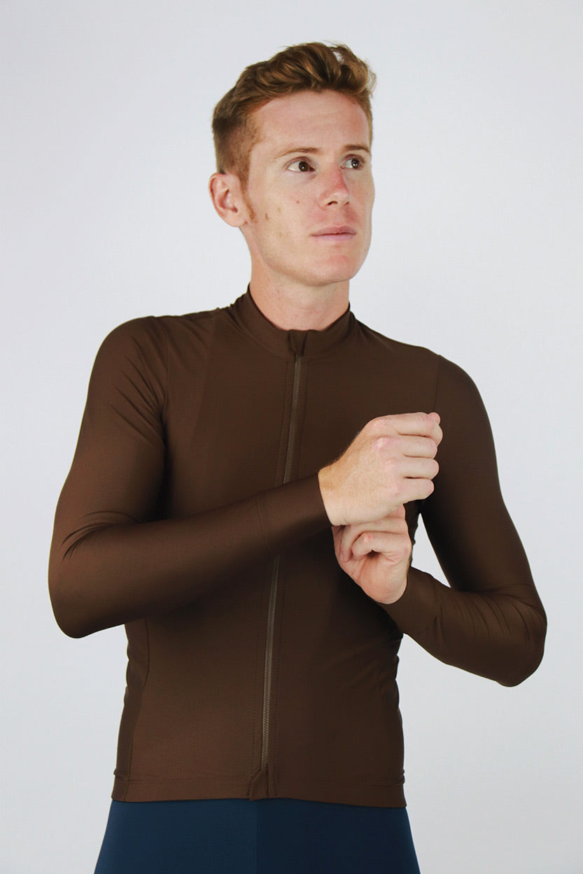 Maillot manga larga largo lightwinter invierno belgique chocolate marron coleccion ciclismo ropa gsport